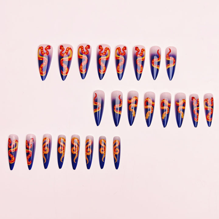 Artistic Snake Nail Design