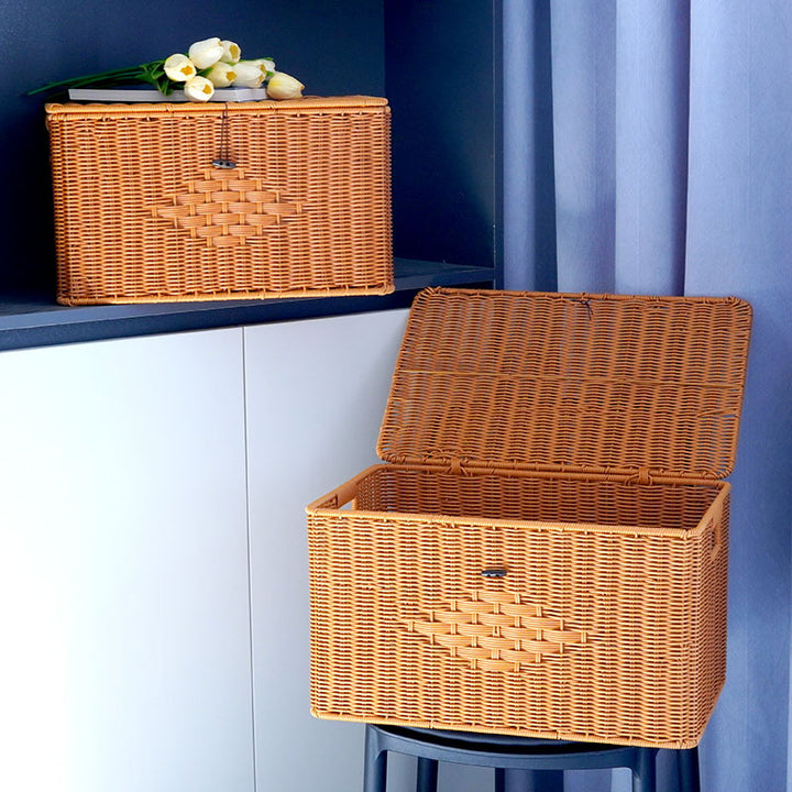 Woven Storage Chest with Lid Kalsten