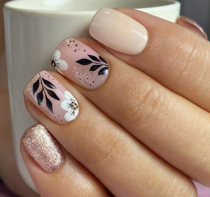 Floral French Tip Acrylic Nail Enhancements Kalsten