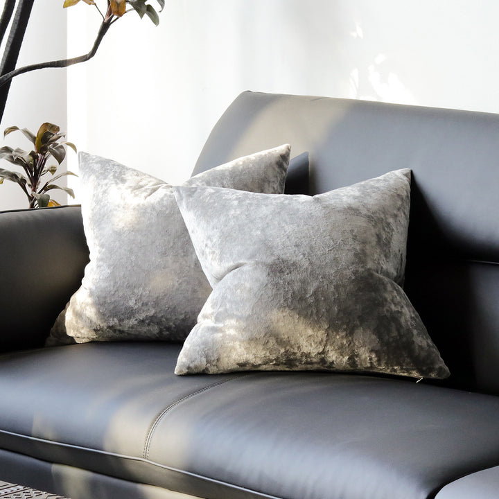 Square Crushed Velvet Decorative Throw Pillow Covers with Hidden Zipper