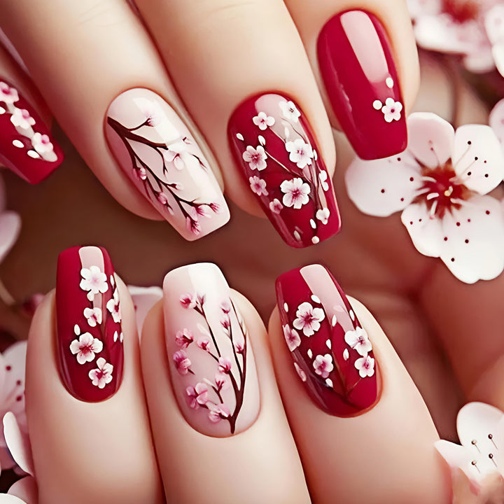 Artificial nails with blooming cherry blossom design Kalsten