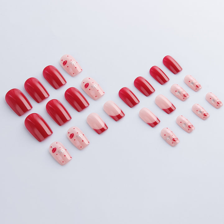 Decorative Love-Themed Press-On Nails Kalsten
