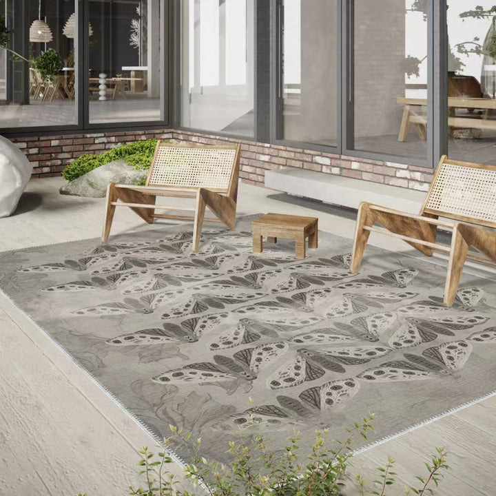 Decorative Butterfly Pattern Area Rug