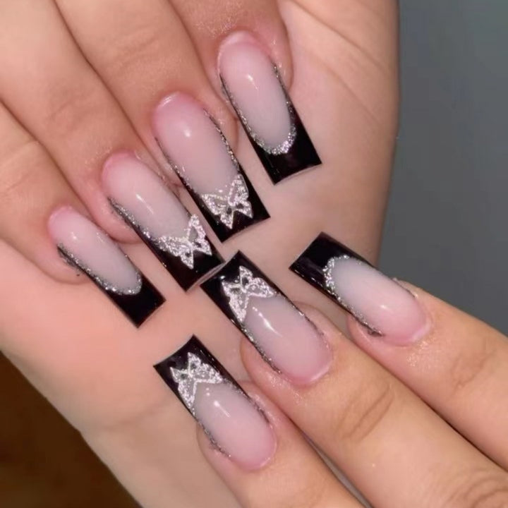Ornate Butterfly-Inspired Acrylic Nail Extensions Kalsten