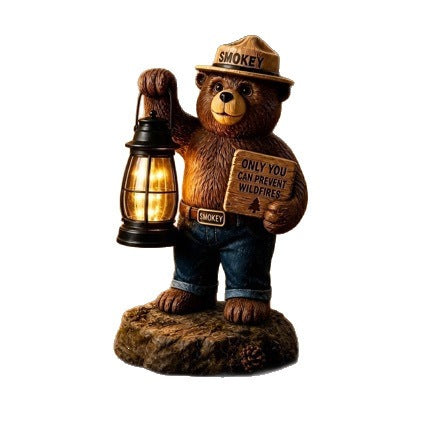 Decorative bear figurine with lantern Kalsten