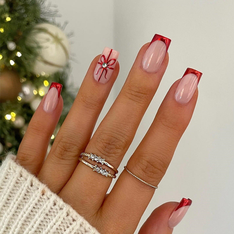 Decorative Bow-Embellished Press-On Nails Kalsten