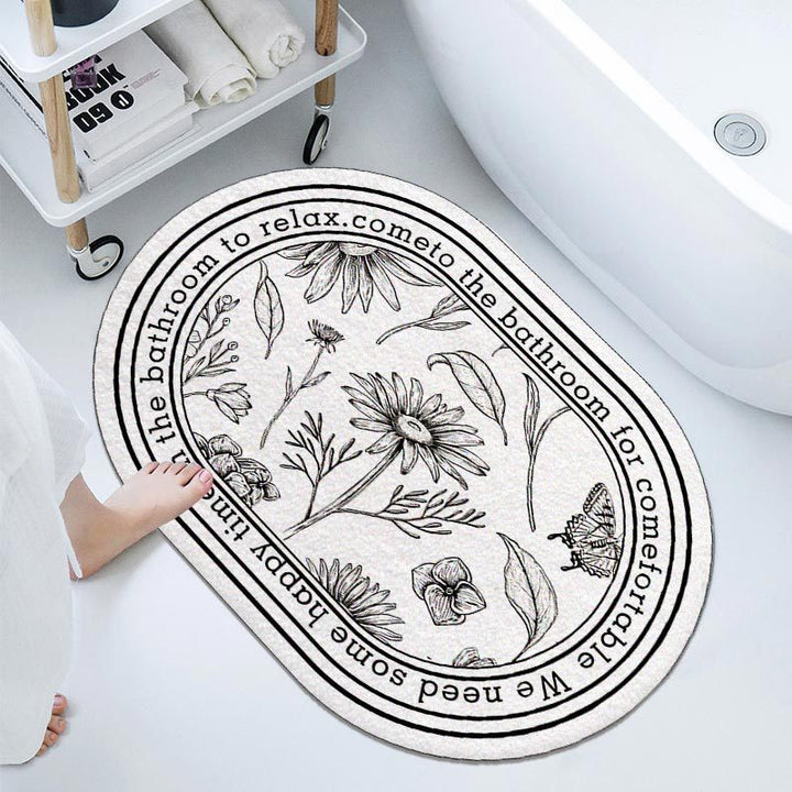Floral Inspirational Welcome Mat