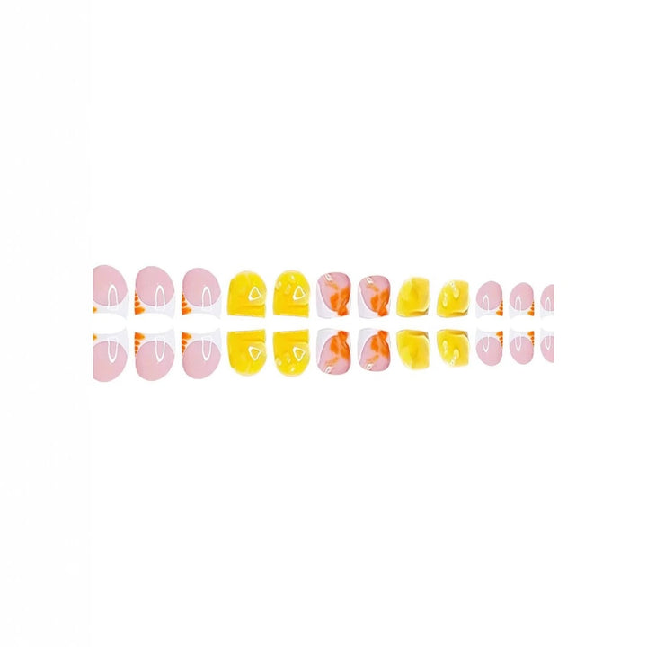Decorative Floral Print Press-On Nails Kalsten