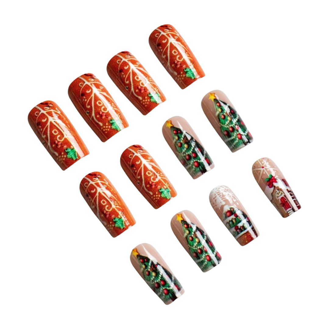 Festive Gingerbread-Themed Nail Art Kit
