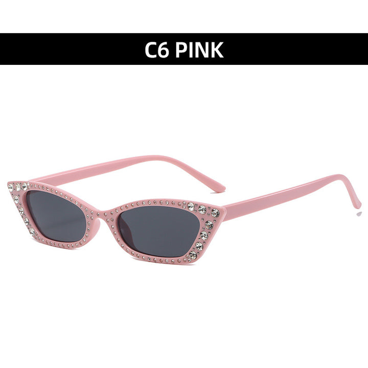 Cat-Eye Rhinestone-Embellished Sunglasses