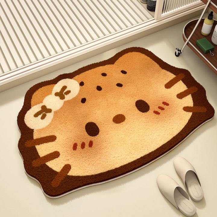 Plush Cartoon Cat Bath Mat