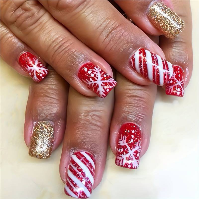 Festive Themed Press-On Nail Art Set Kalsten