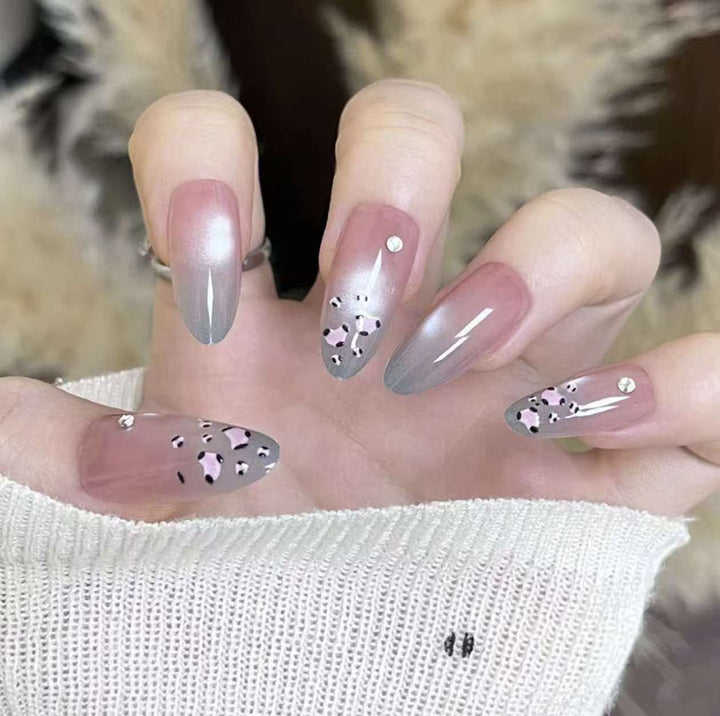 Decorative Press-On Nail Extensions with Bow and Rhinestone Accents Kalsten