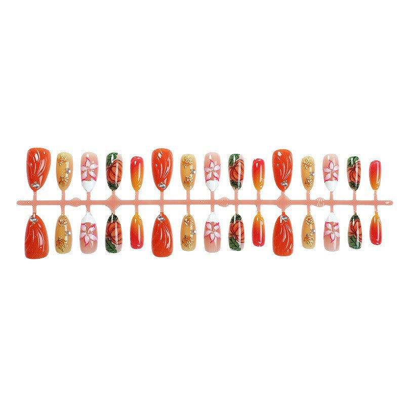 Artificial nail set with floral and autumn designs Kalsten