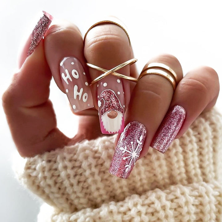 Creative nail art set with festive glitter and Christmas designs Kalsten