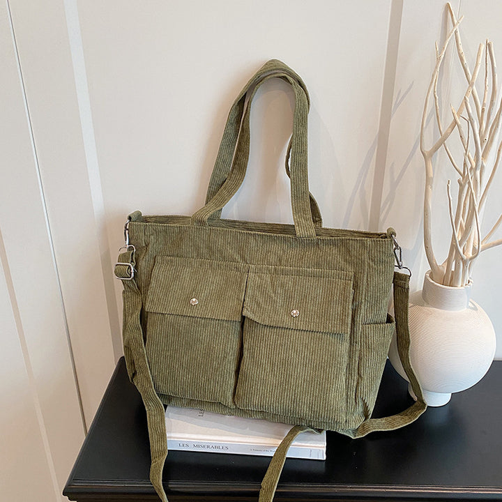 WoSpacious Corduroy Utility Tote Bag Kalsten