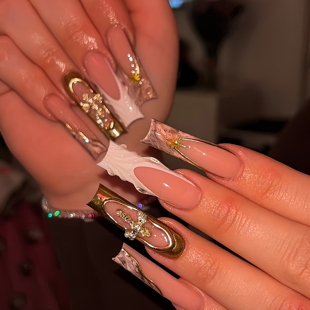 Decorative Long Press-On Nail Art Kalsten