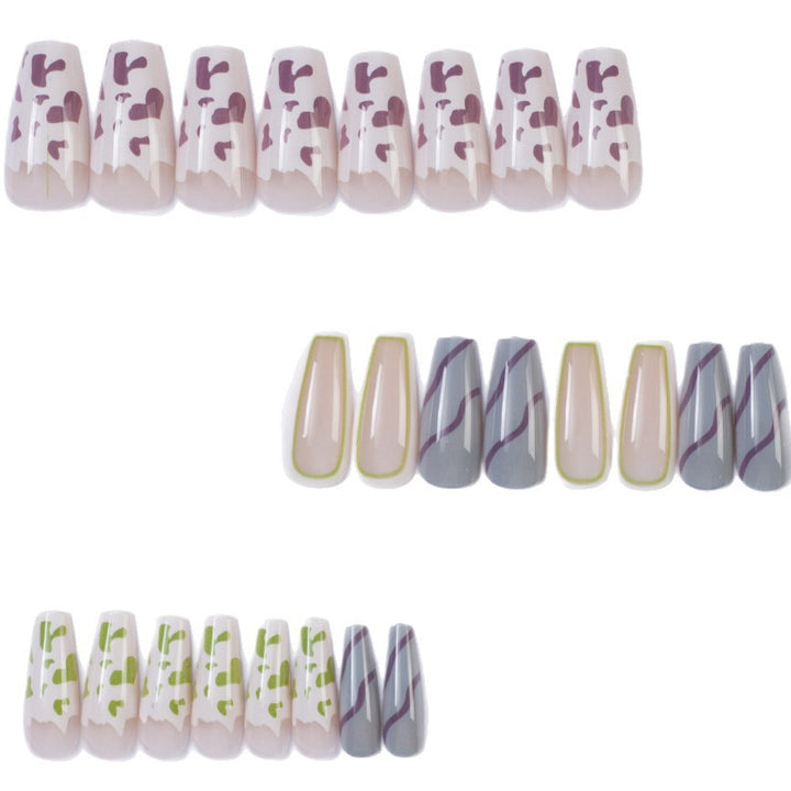 Artificial nails in modern design with geometric patterns Kalsten