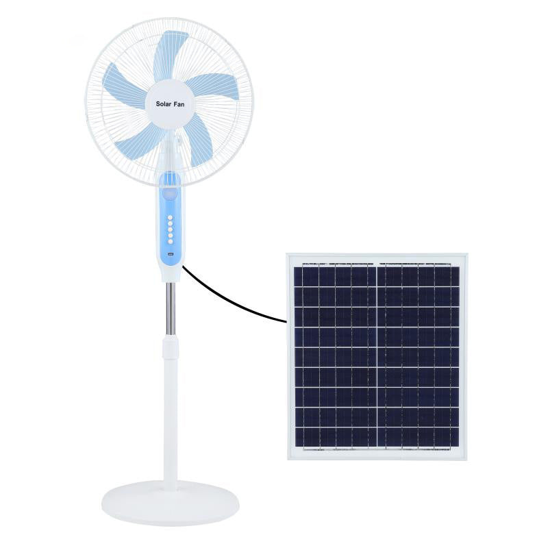 Unisex Solar Powered Stand Fan with Adjustable Tilt Angle and Efficient Fan Blades Kalsten