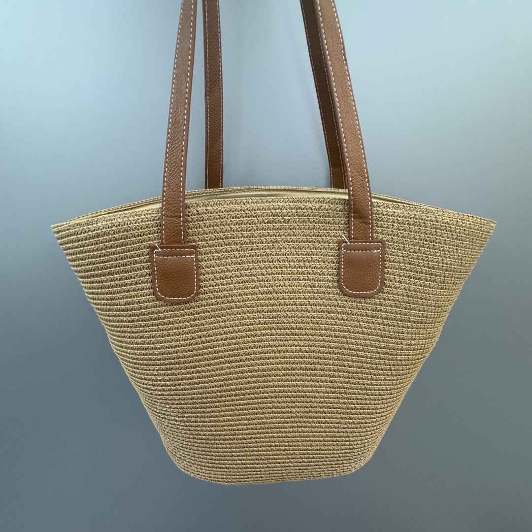 Basket bag with leather handles Kalsten