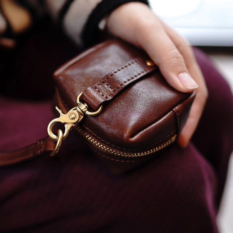 Compact Leather Coin Pouch