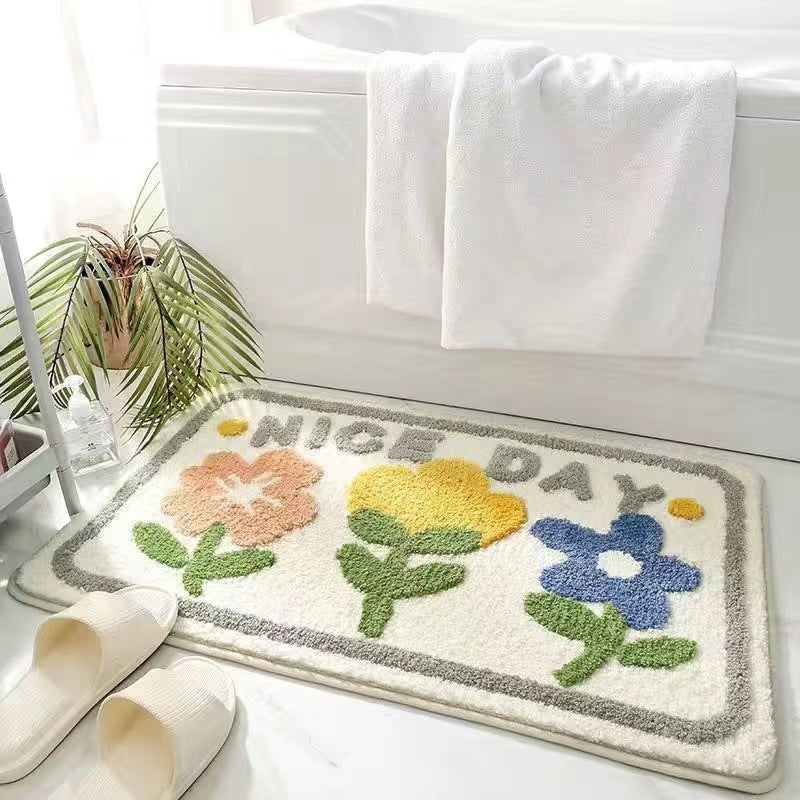 Decorative Bath Mat with Inspirational Text