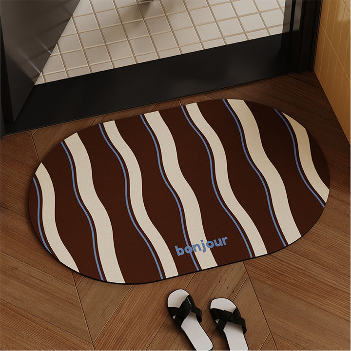 Oval Decorative Entry Mat for Home Entryway