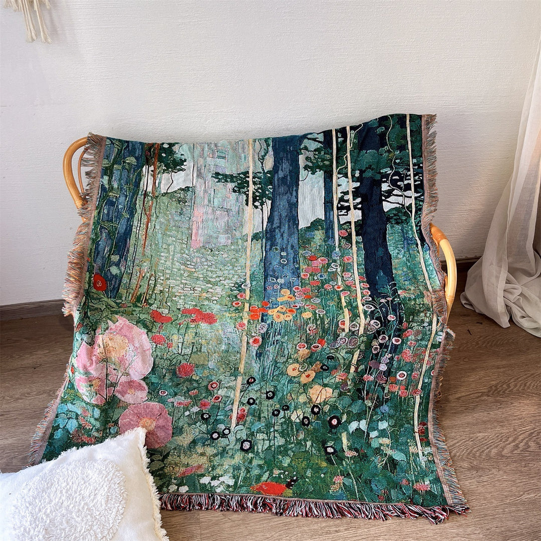 Artistic Handwoven Throw Blanket