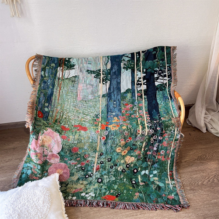 Artistic Handwoven Throw Blanket