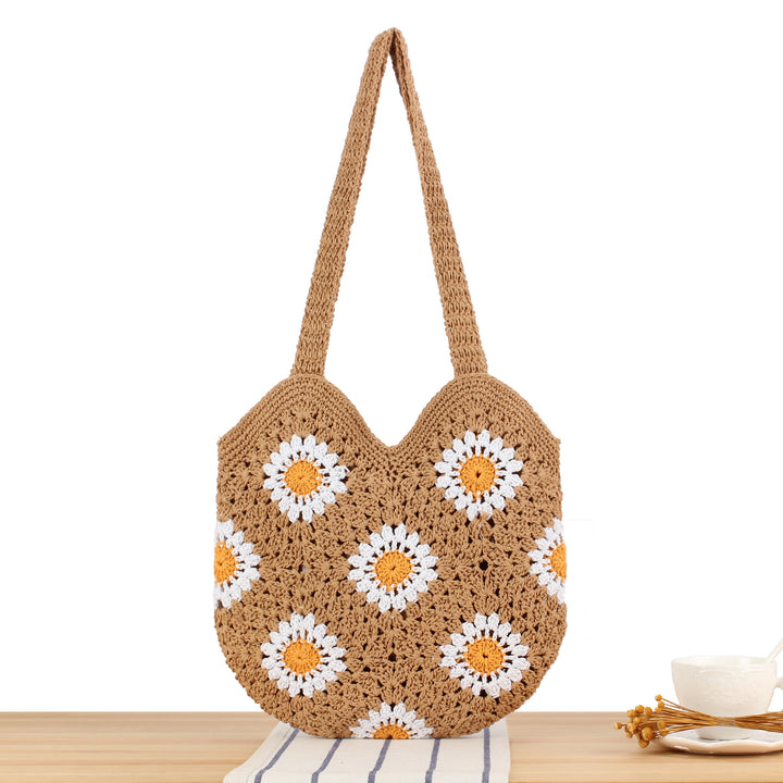 Crochet shoulder bag with floral designs Kalsten