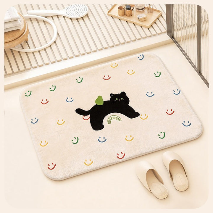 Decorative Cat-Themed Bathroom Mat
