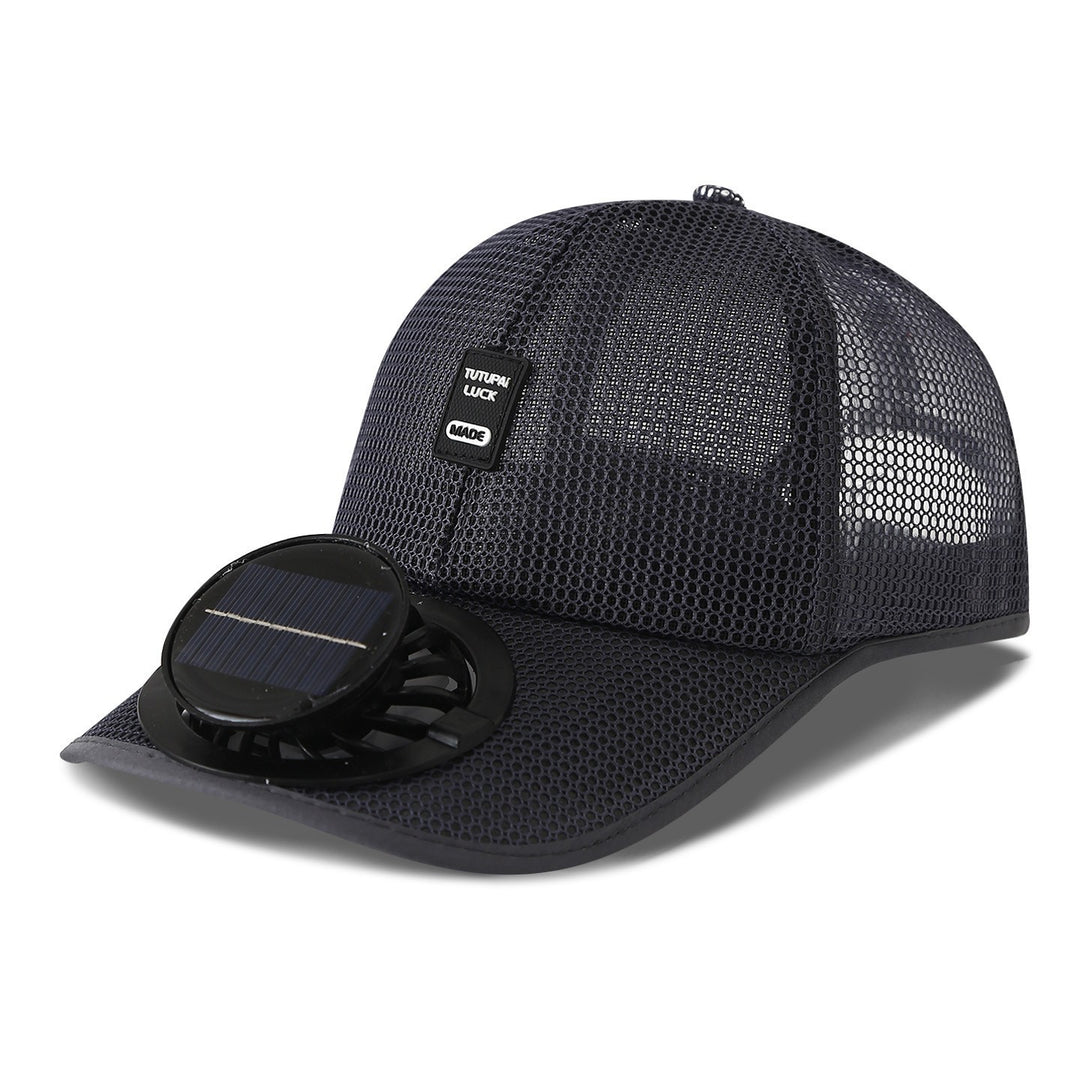 solar-powered mesh baseball cap with removable front fan Kalsten