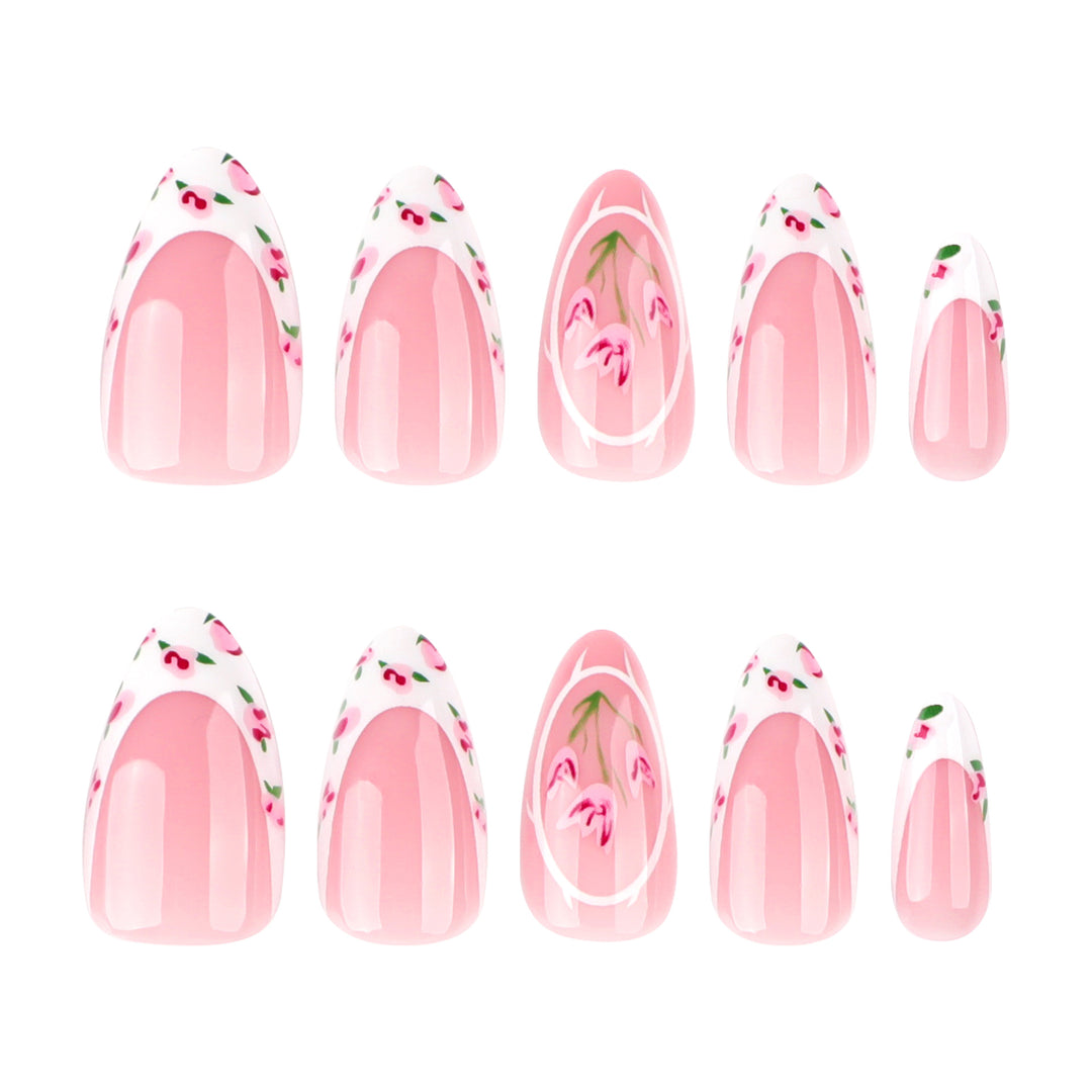 Artful Nail Extensions with Floral Design Kalsten
