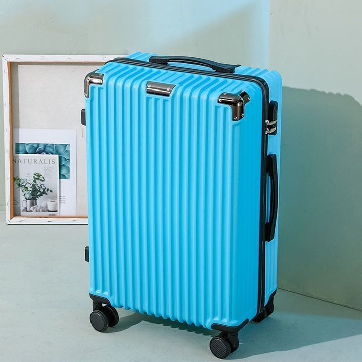 Hard shell suitcase with 360-degree wheel system and integrated safety feature Kalsten