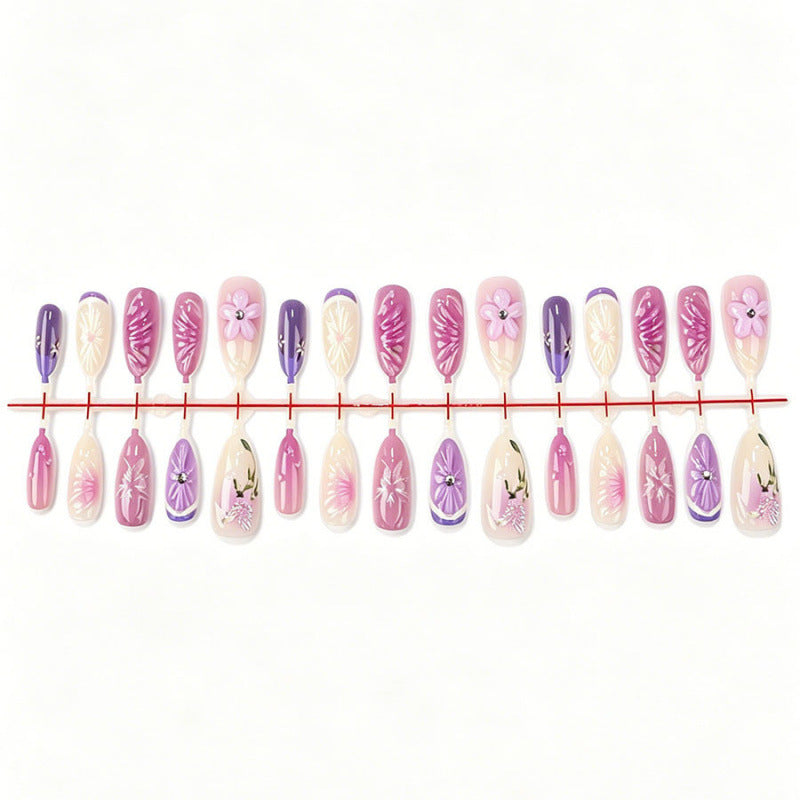 Artistic Floral Press-On Nails Set
