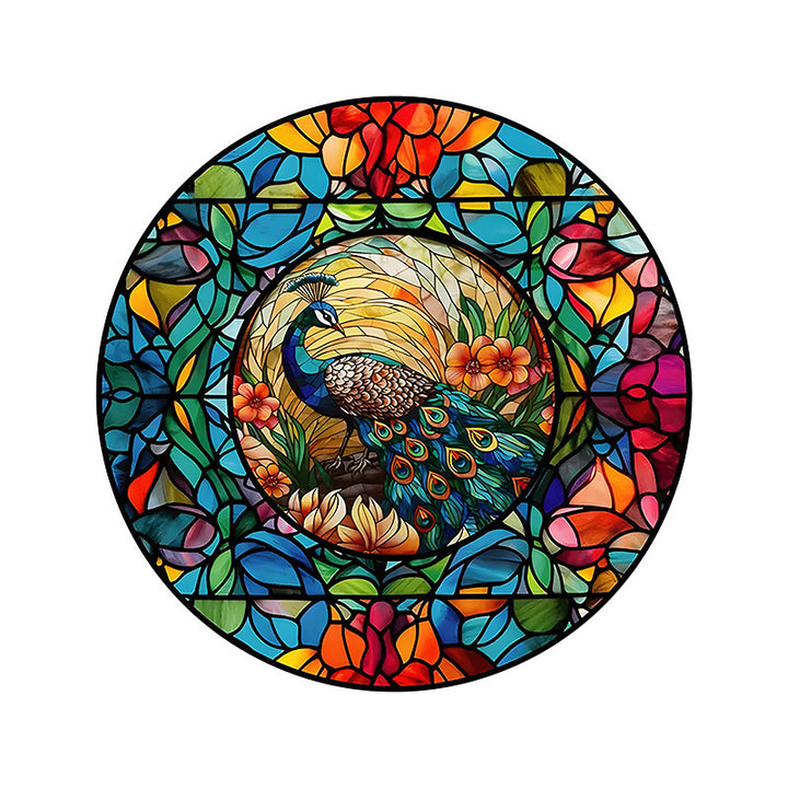 Colored Glass Peacock Decorative Art