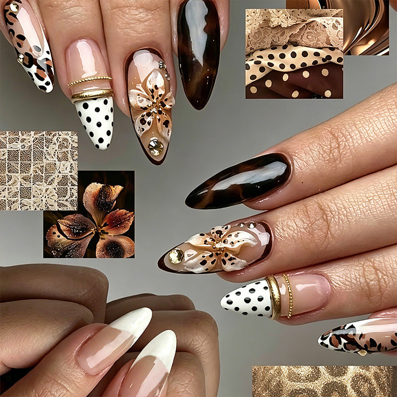 Artificial Nail Set with Floral and Glamorous Design Kalsten