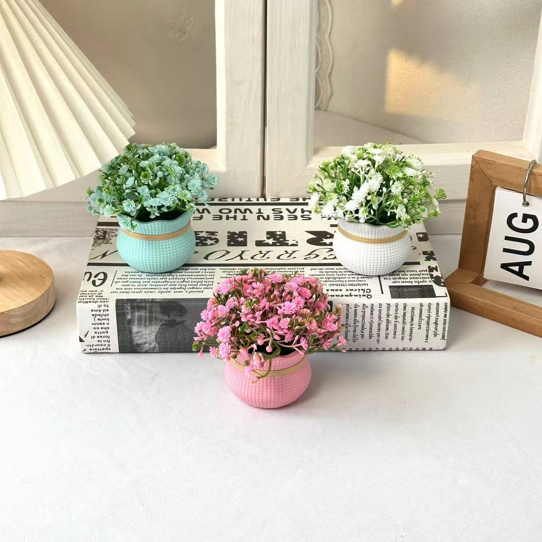 Decorative Miniature Faux Flower Arrangement