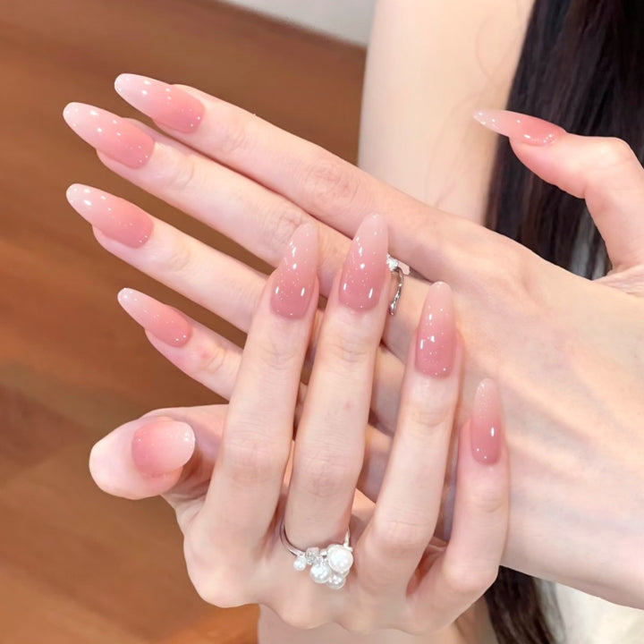 Glossy Almond-Shaped Press-On Nail Set Kalsten