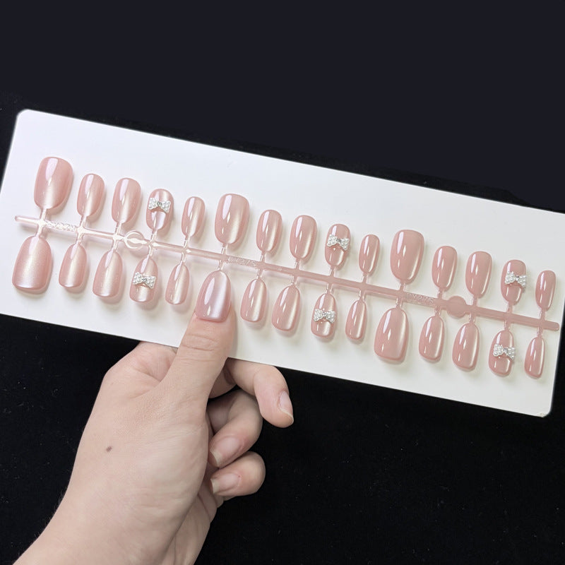 Elegant Press-On Nail Set with Gemstone Accents Kalsten