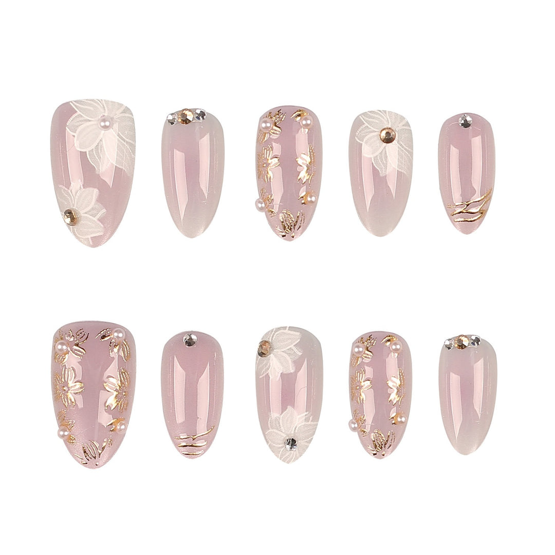 Premium Floral Design Press-On Nails