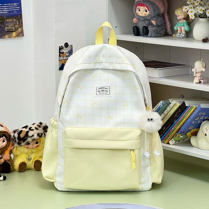 Stylish Checked Pattern Backpack