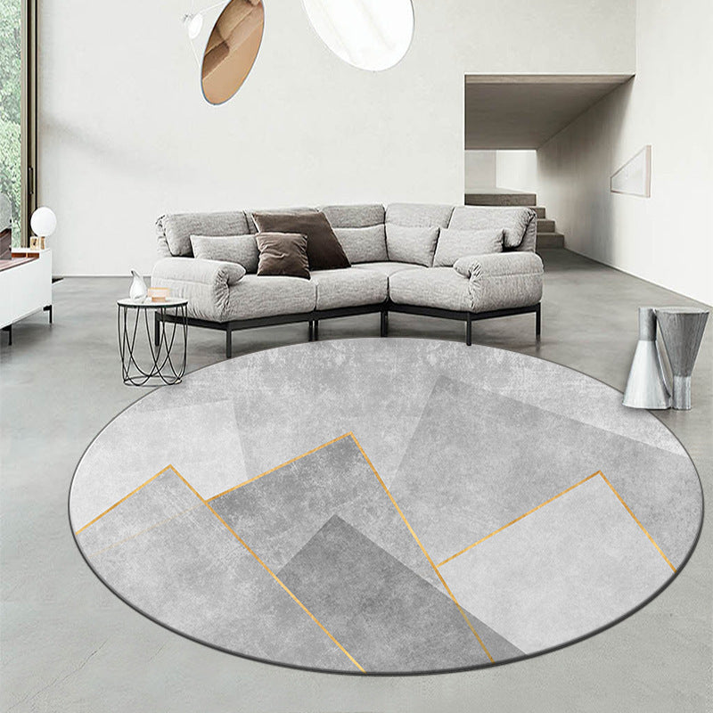 Geometric Patterned Round Area Rug Kalsten