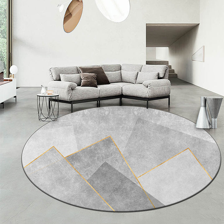 Geometric Patterned Round Area Rug Kalsten
