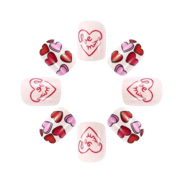 Artistic Love-Themed Press-On Nail Art Set Kalsten