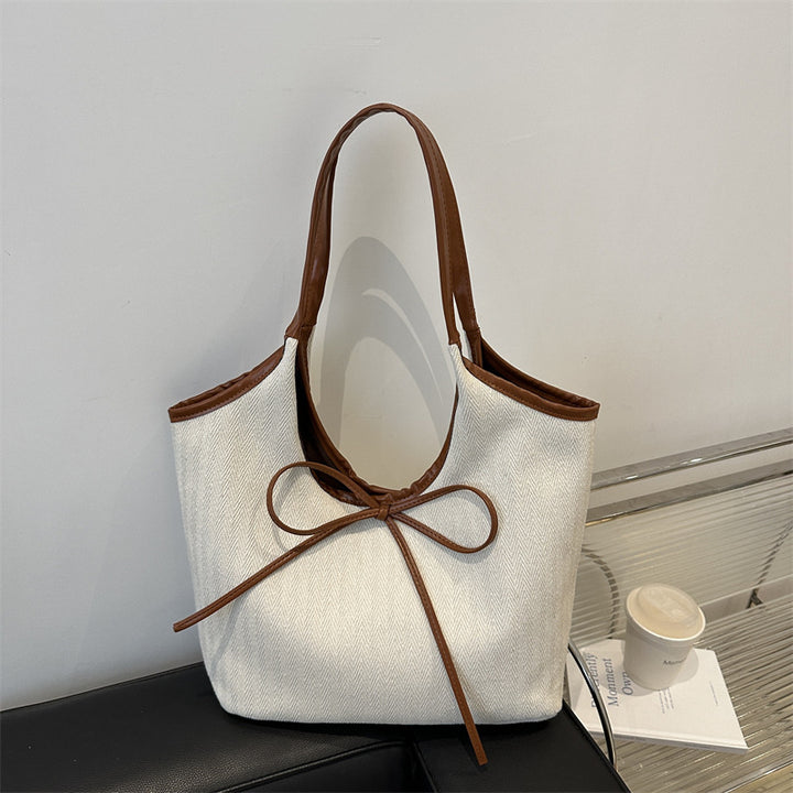 Chic Bow-Detail Shopping Tote