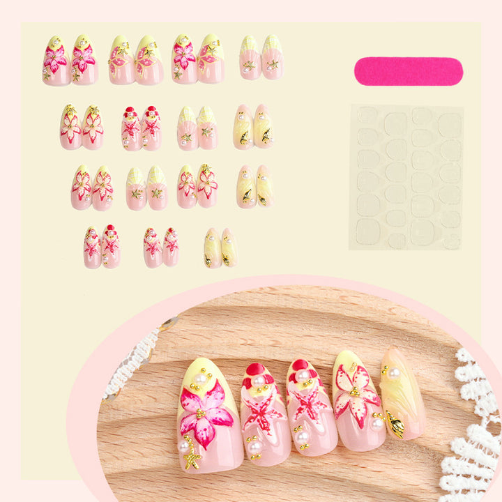 Artistic Floral Designed Press-On Nails kalsten