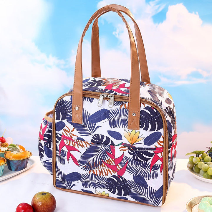 Insulated Tropical Print Lunch Tote