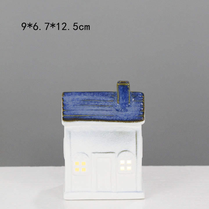 Ceramic House-Shaped Decorative Lantern Kalsten