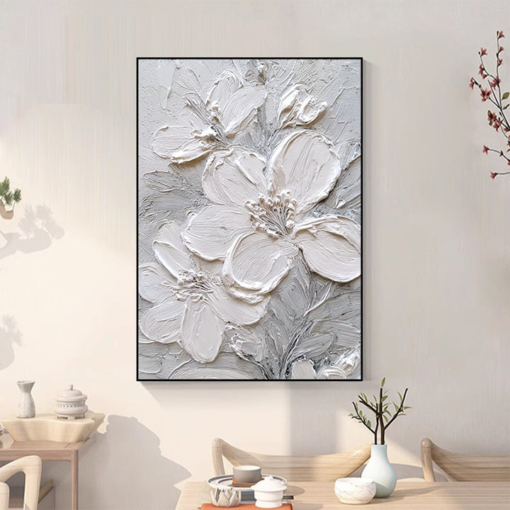 Textured Floral Relief Wall Art